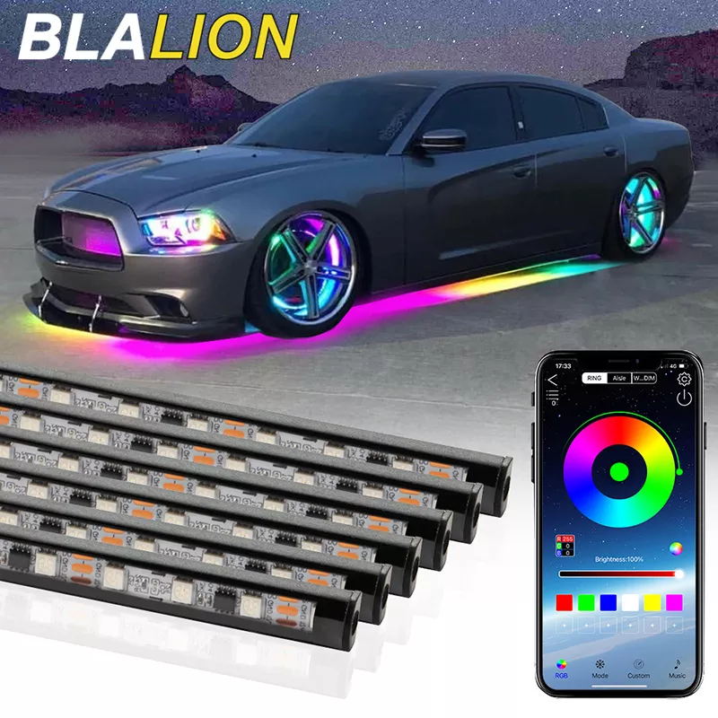 Rgb Underglow Strip - SEAMETAL voiture Flexible sous-éclairage bande LED