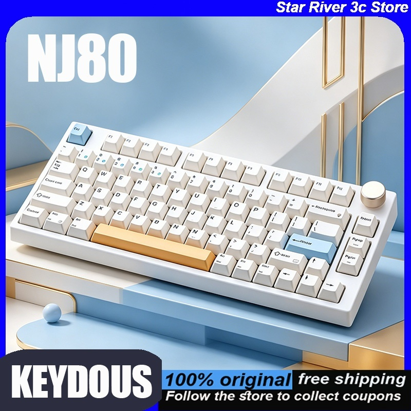 Keyboard Gaming Mac - Clavier mécanique KEYDOUS NJ80, trois modes,