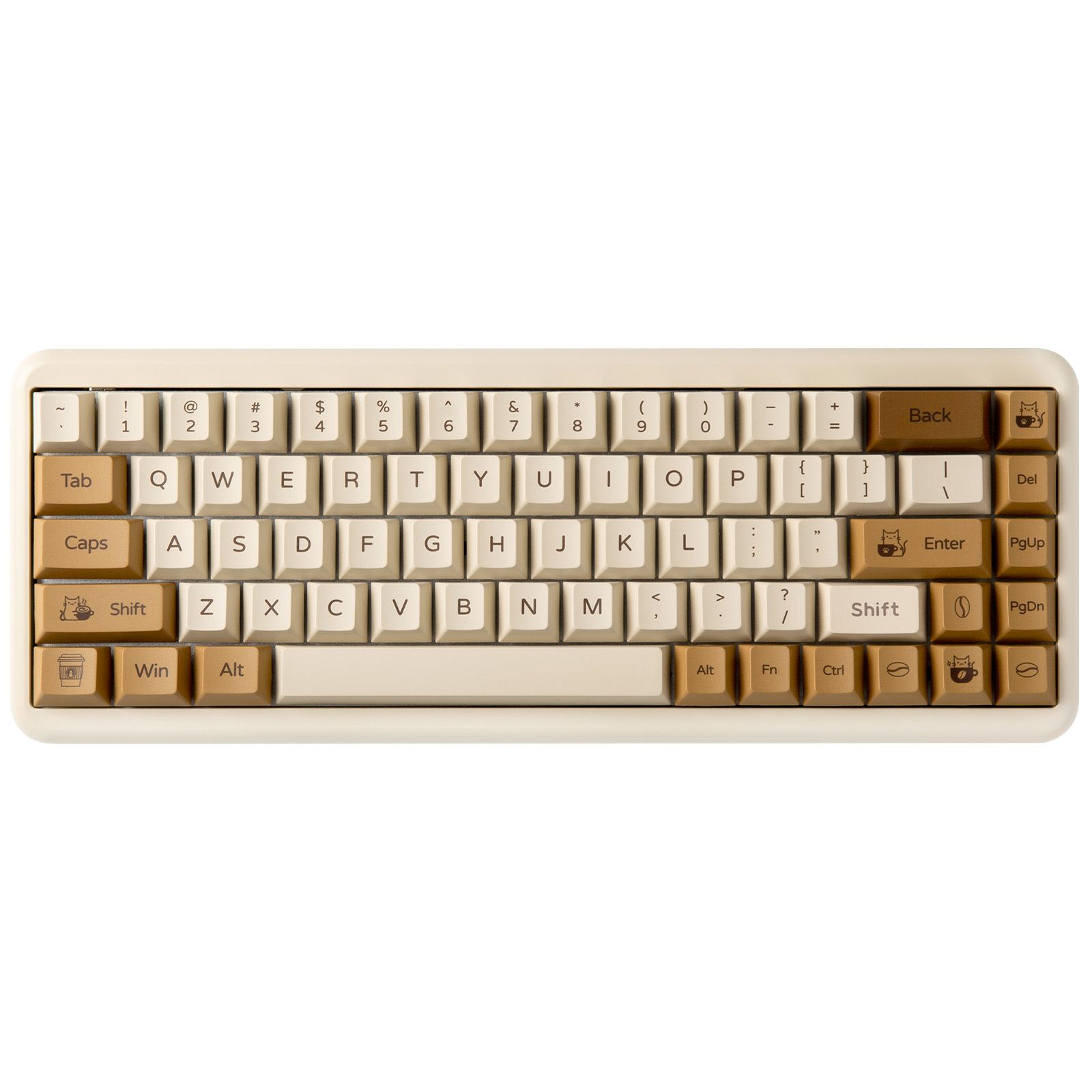 Gaming Keyboard Bundle - YUNZII Coffee Cat PBT Keycaps, ensemble