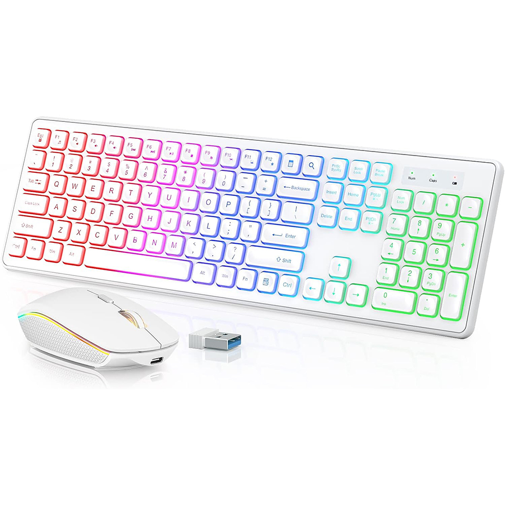 Gaming Keyboard Bundle - Clavier et souris sans fil rétroéclairés,