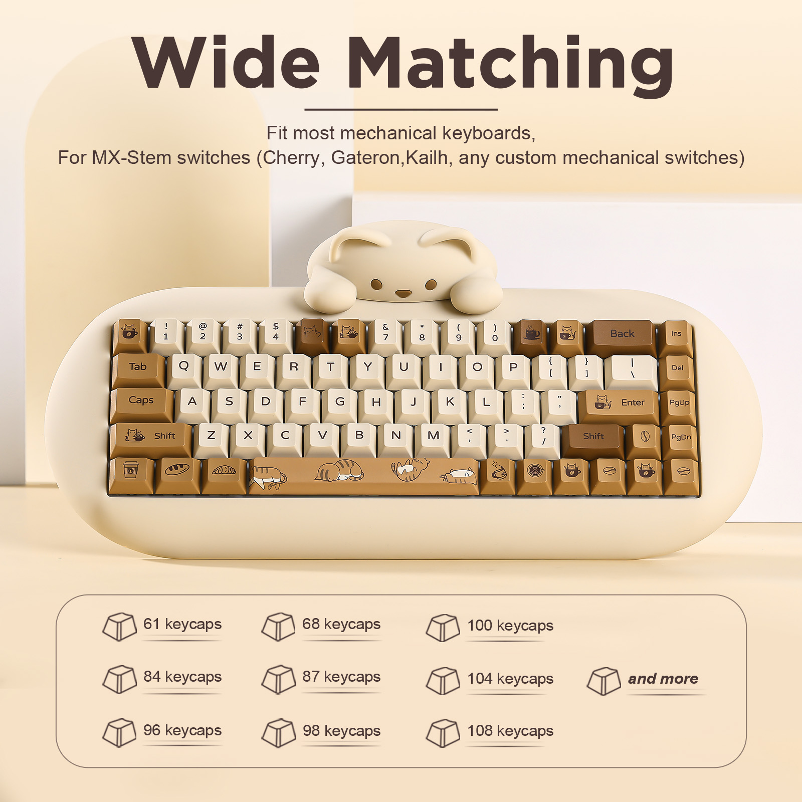 YUNZII Coffee Cat PBT Keycaps, - Gaming Keyboard Bundle avis et prix